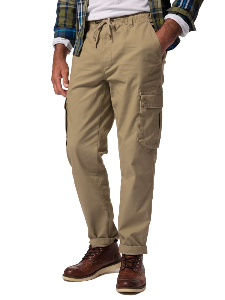 Cargohose lang in dunkelbeige
