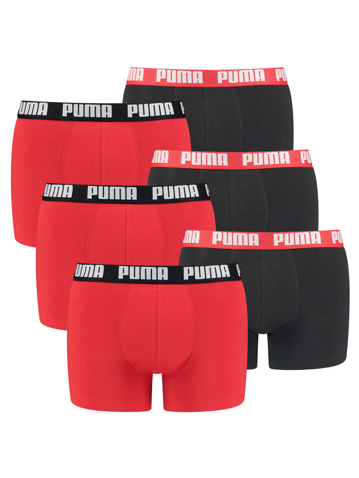 Boxershorts PUMA BASIC BOXER 6P in 786 - Red / Black