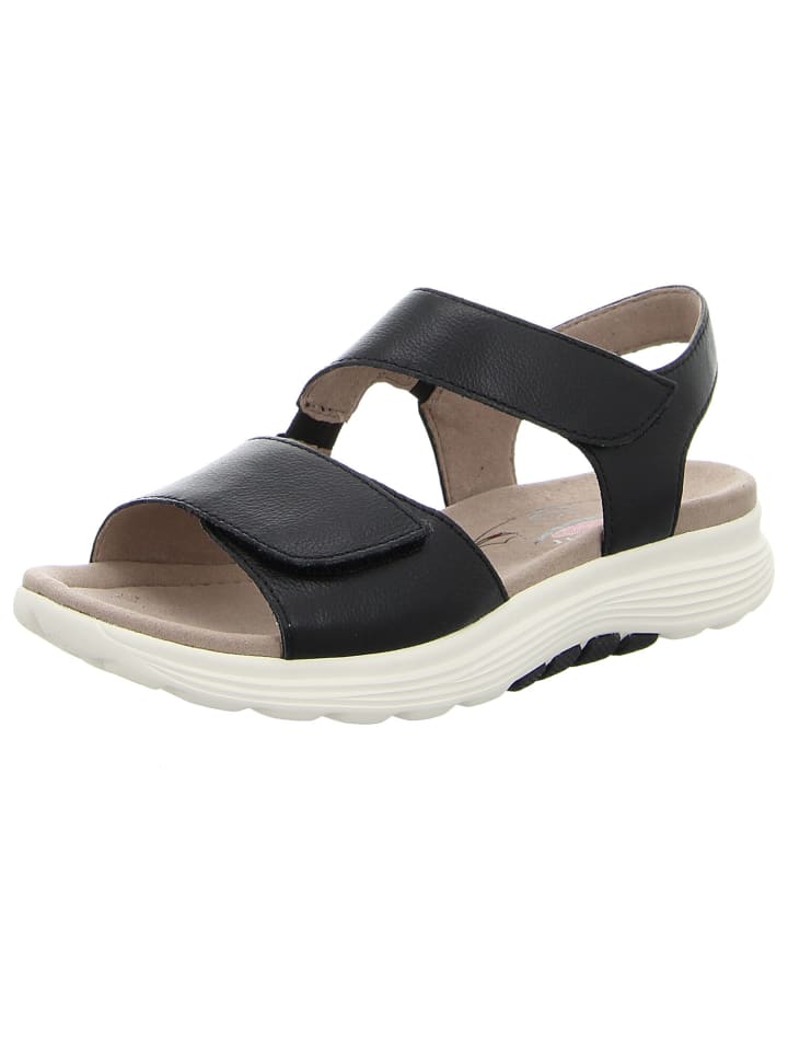 Riemchensandalen in schwarz (Micro)