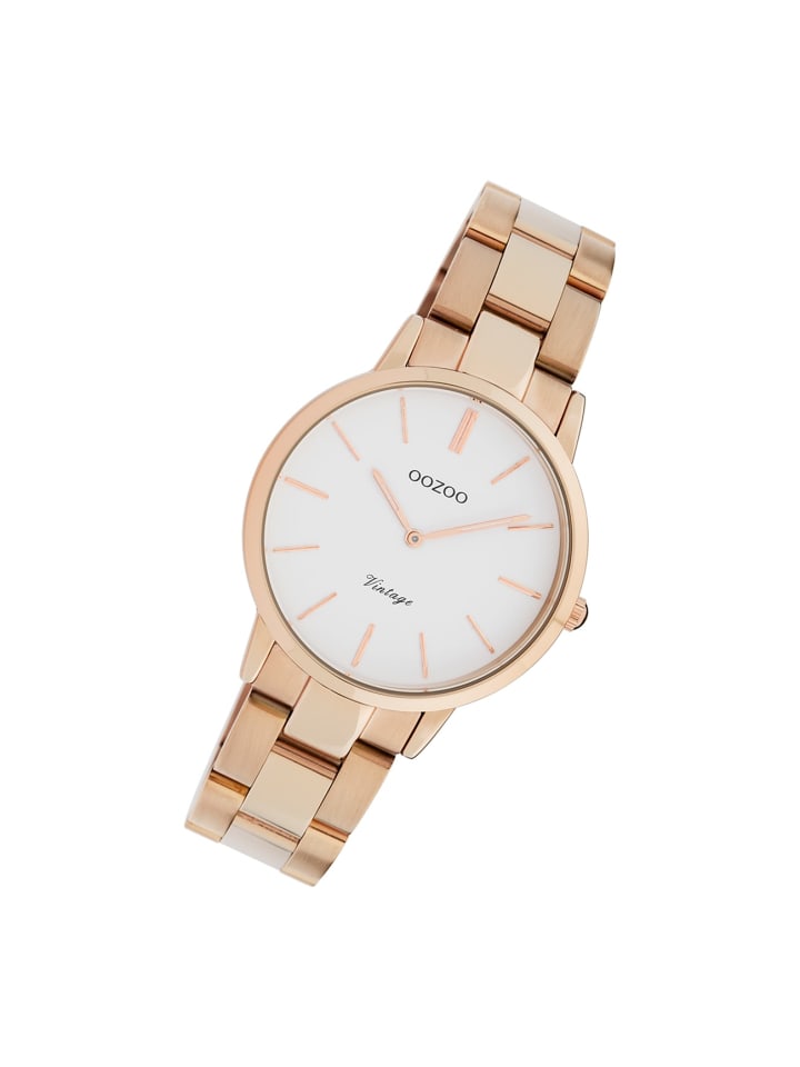 Analog-Armbanduhr Oozoo Vintage Series rosegold mittel (ca. 34mm)