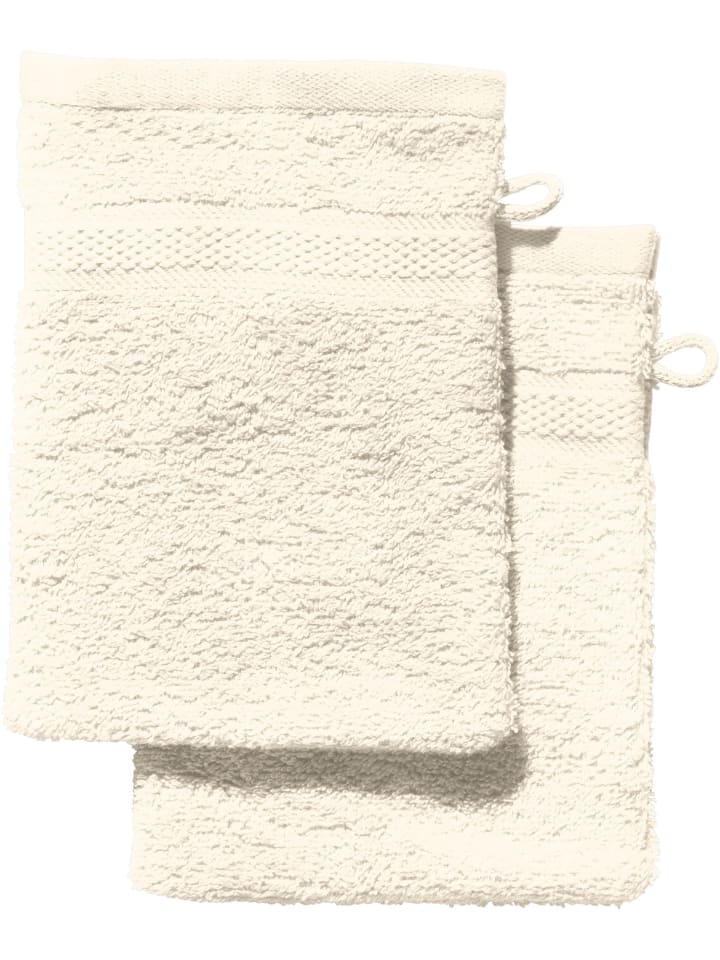 Frottier Waschhandschuh 2er-Pack Chicago in creme