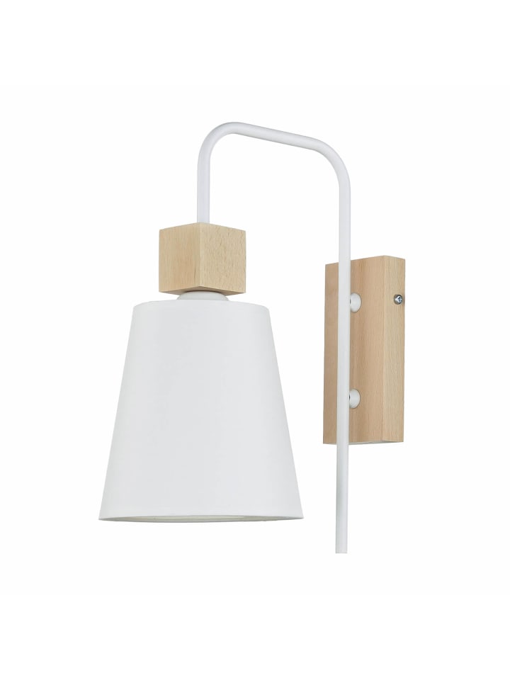 Wandlampe (B)15 x (H)33 cm in Weiß Holz