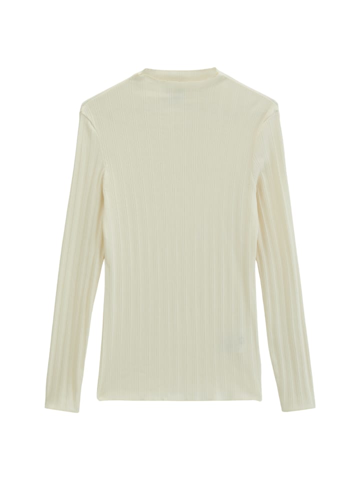 Ripp-Longsleeve slim in White Blush