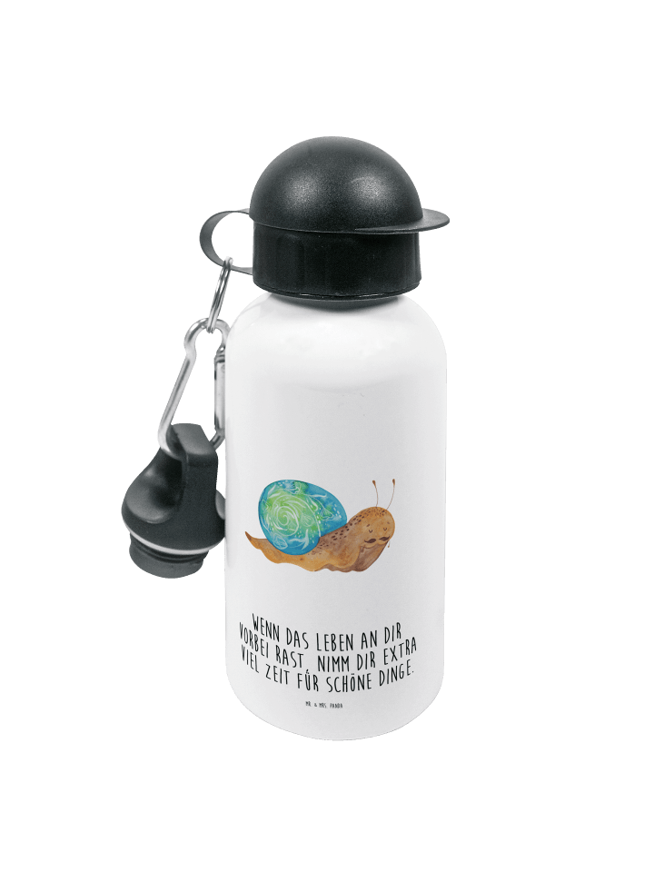 Trinkflasche Schnecke Sir mit Spruch in Weiß