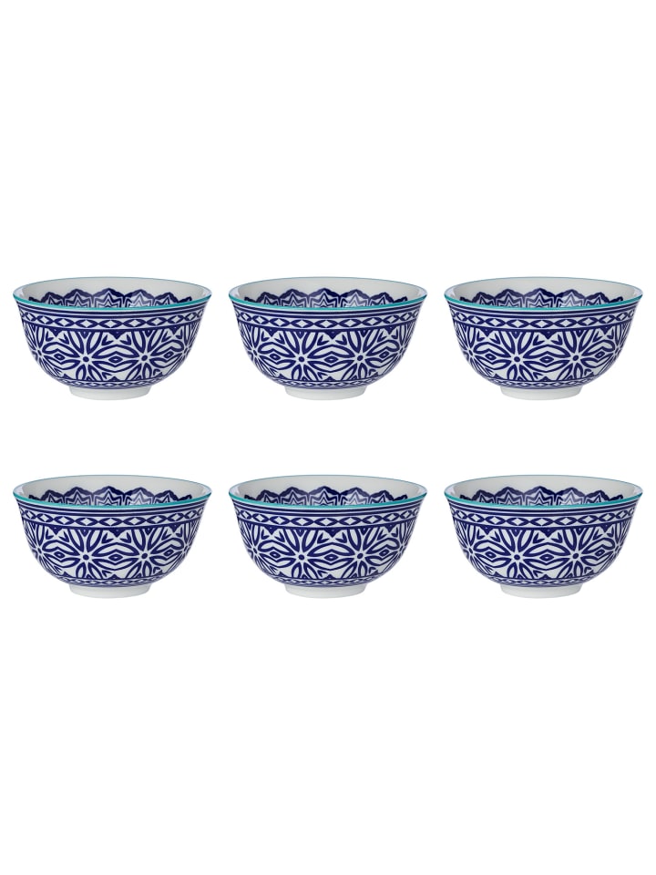 Butlers Schale ORNAMENTS 6er-Set in Blau