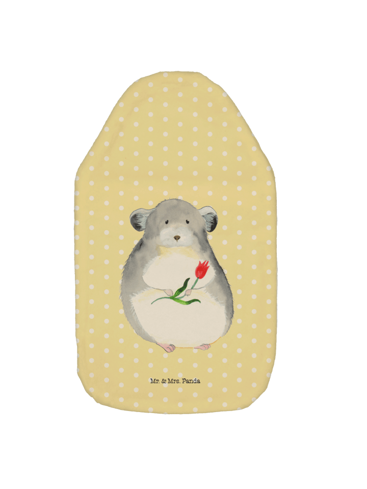 Wärmflasche Chinchilla Blume ohne Spruch in Gelb Pastell