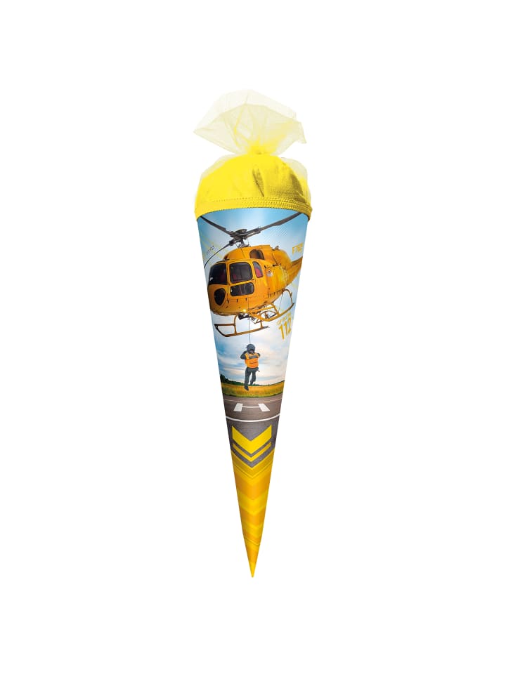 Geschenk-Schultüte klein 35 cm Helikopter in Gelb