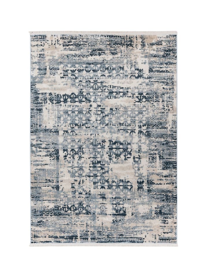 Kurzflor Teppich Anna 325 in Blau