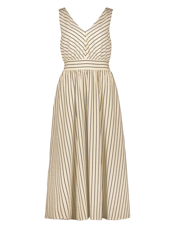 Casual-Kleid mit Streifen in Cream/Brown