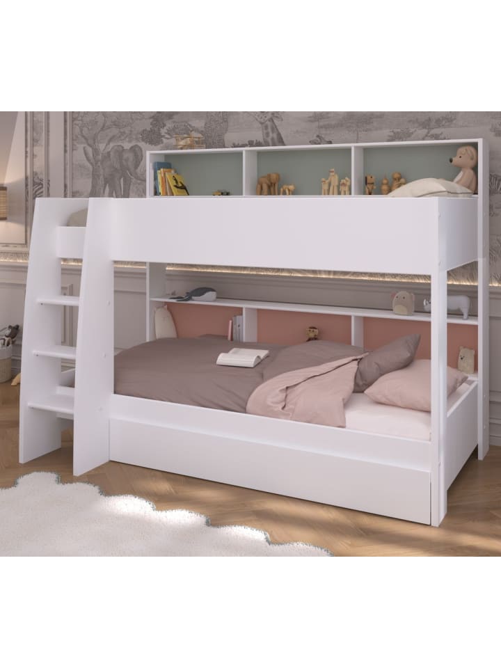 Etagenbett weiß, Kinder Hochbett 90 x 200 cm