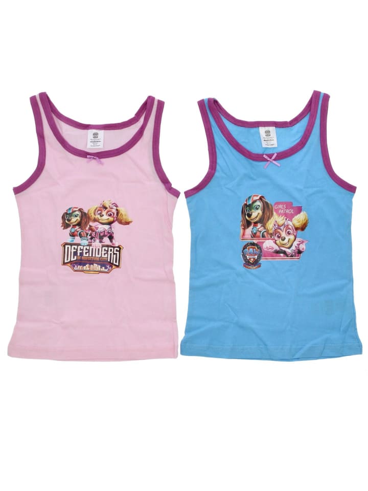 Paw Patrol Mädchen Unterhemd 2er Set perfekt für den täglichen Spaß in Blau