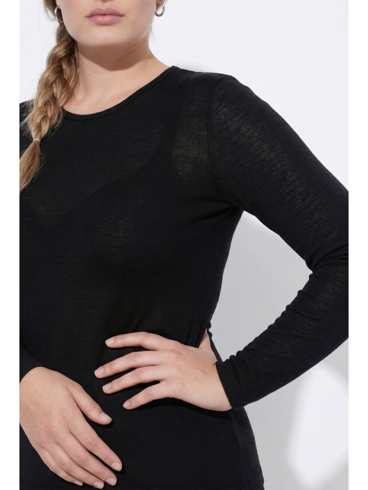 Langarmshirt in schwarz