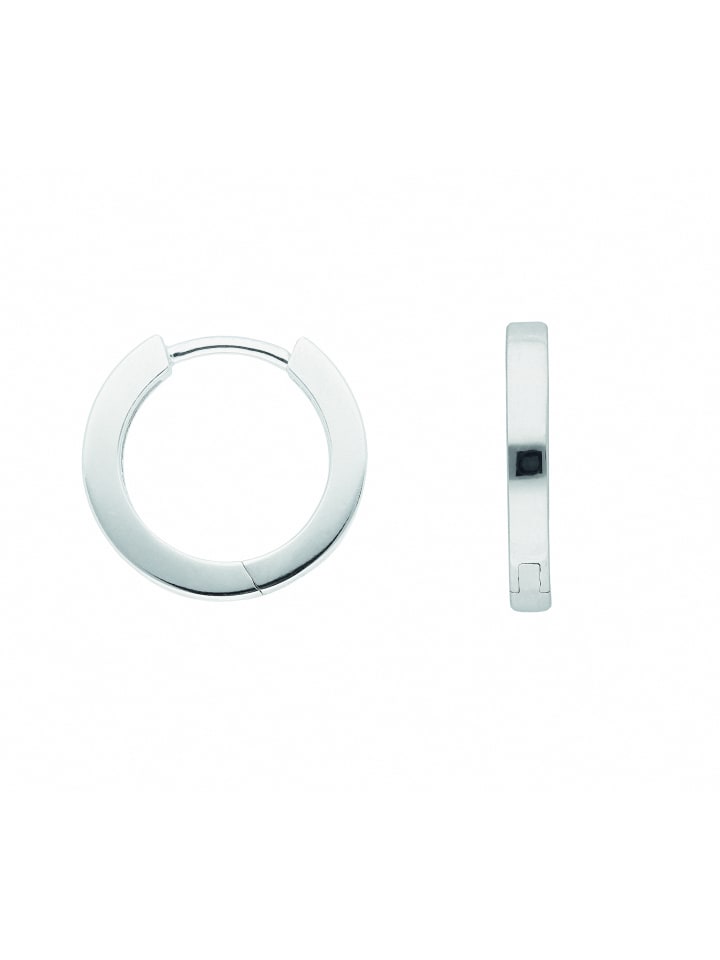 Damen 333 Weißgold Ohrringe / Creolen Ø 15,2 mm in silber