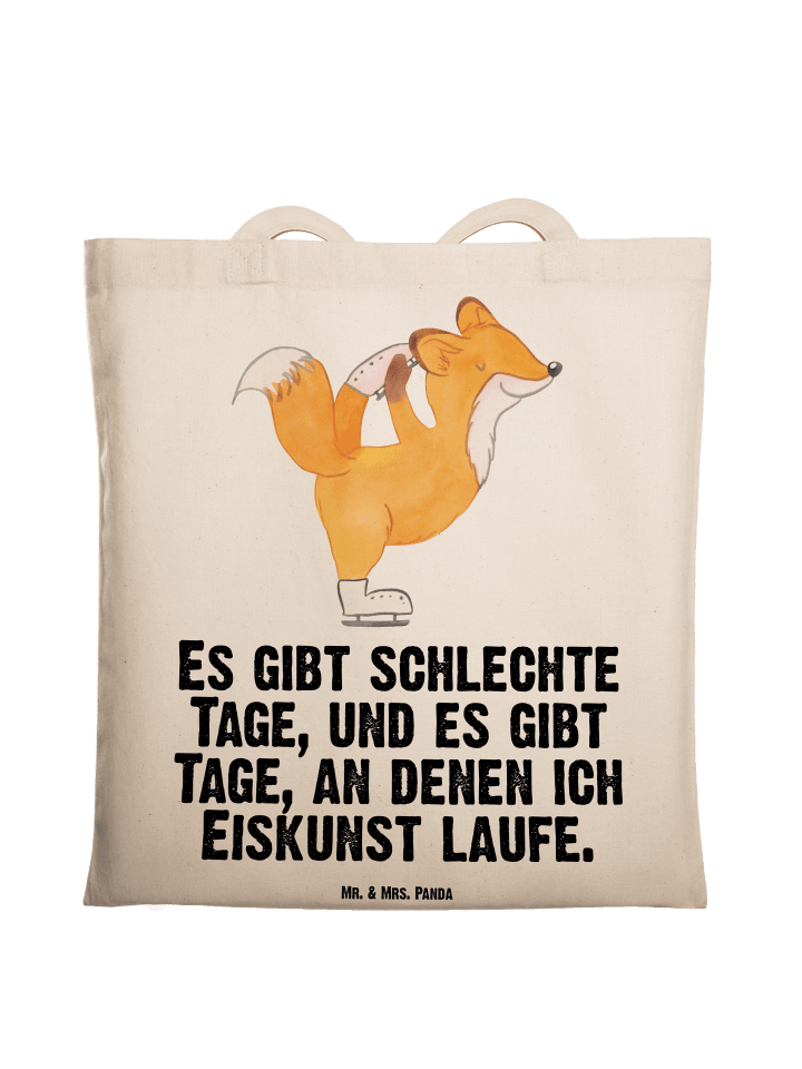 Beutel Fuchs Eiskunstläufer mit Spruch in Creme