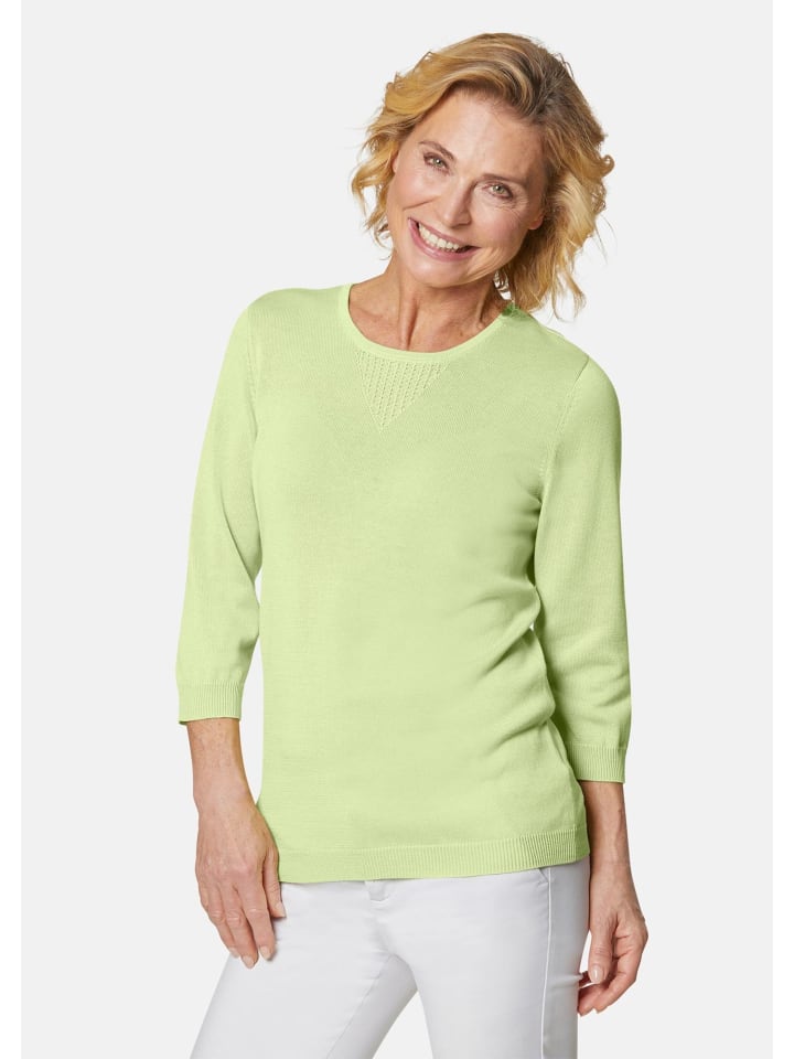 Strickpullover mit Ajourmuster in birke