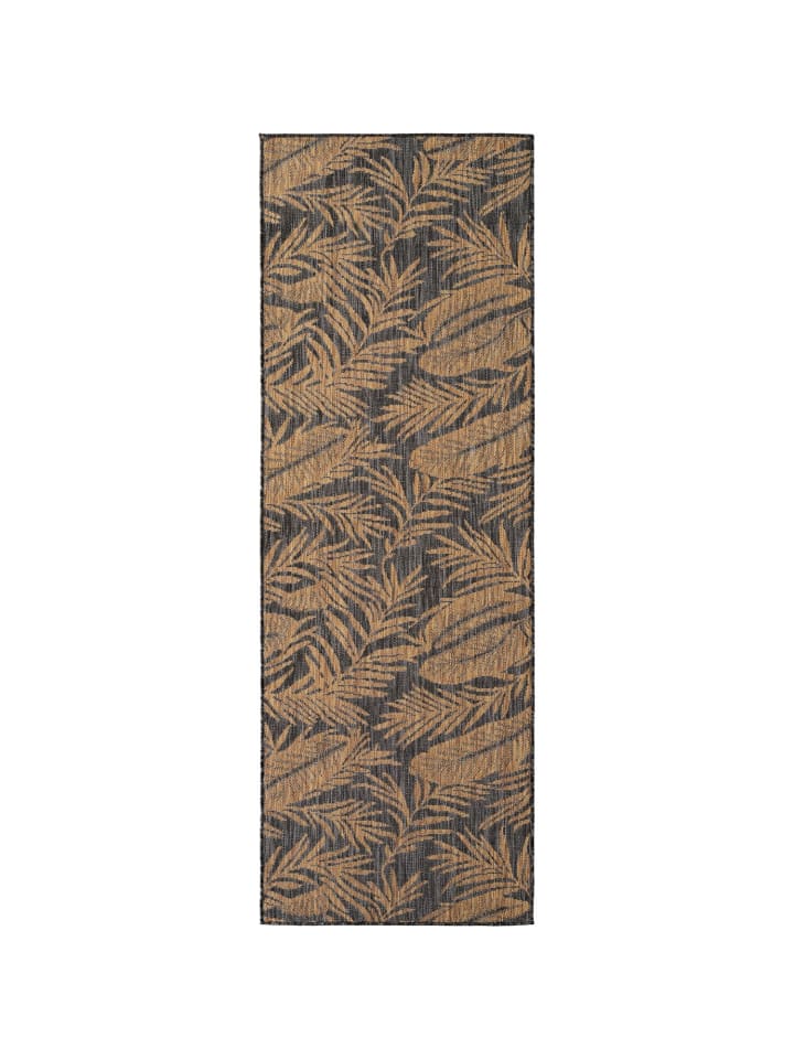 Indoor Outdoor Teppich Mira 1451 Läufer in Schwarz