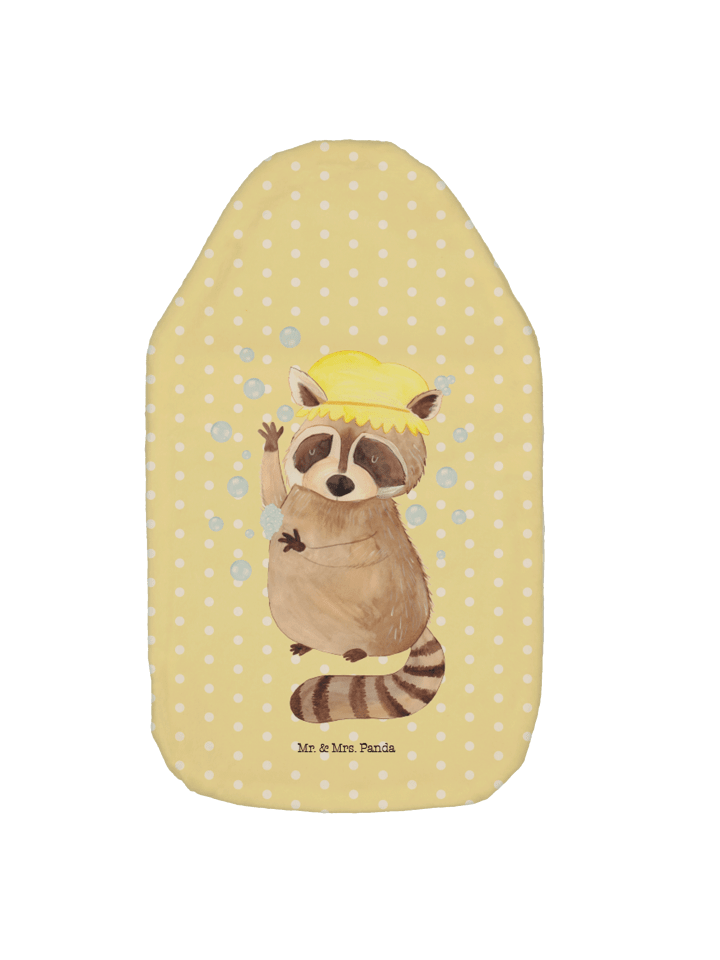 Wärmflasche Waschbär ohne Spruch in Gelb Pastell