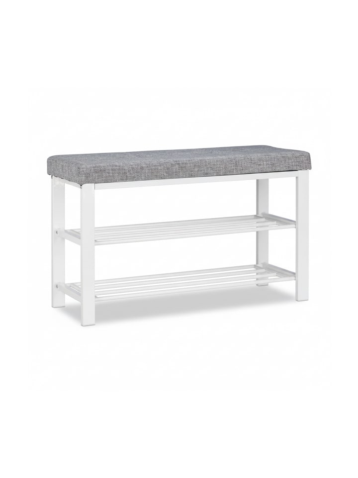 Schuhbank in Grau - (B)81 x (H)50 x (T)32 cm
