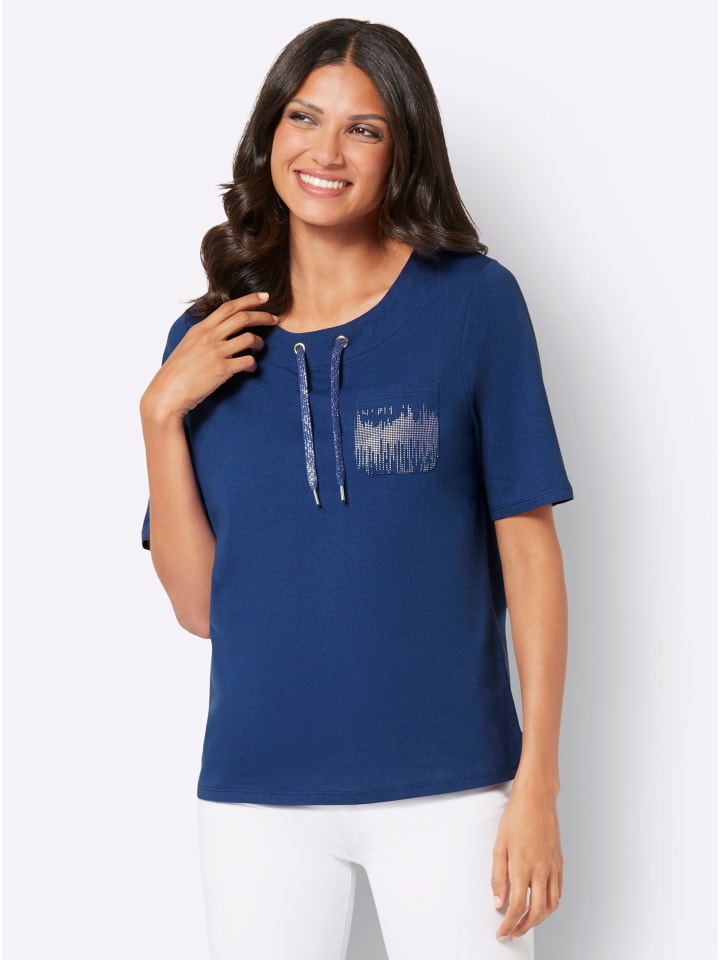 Kurzarm-Shirt in royalblau