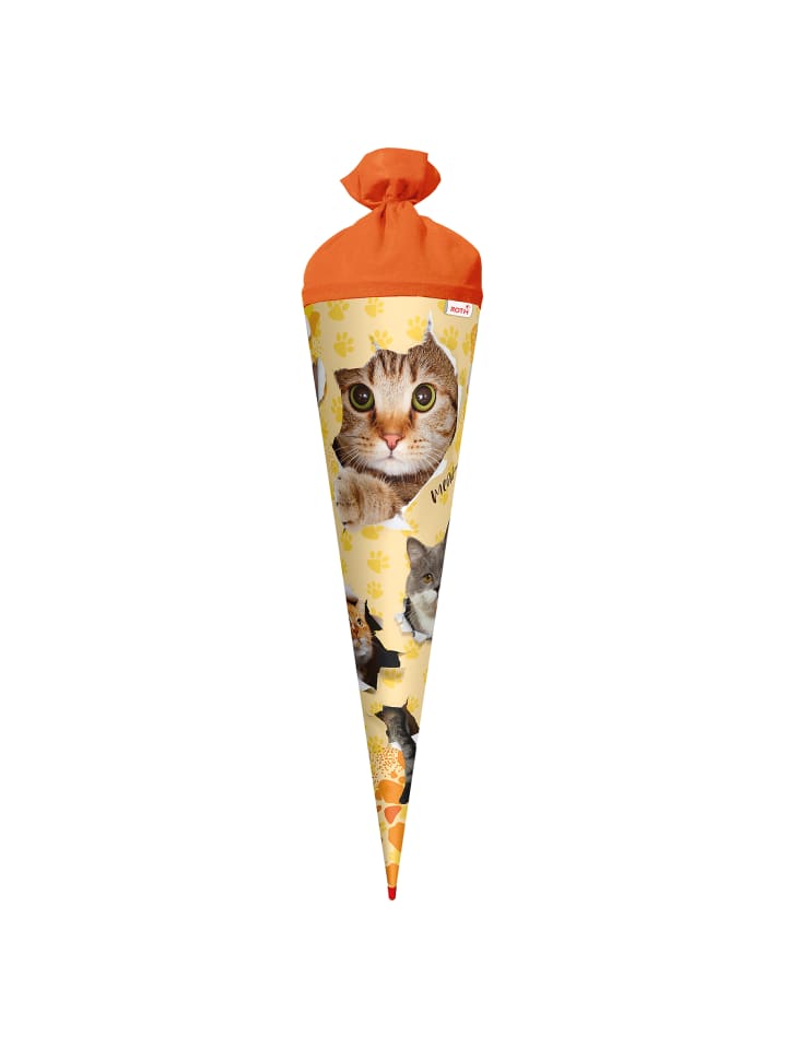 Schultüte groß Katzenparty 70 cm in Bunt