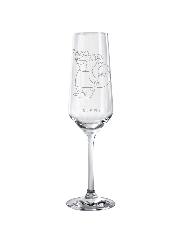 Champagnerglas Widder Astologie ohne Spruch in Transparent