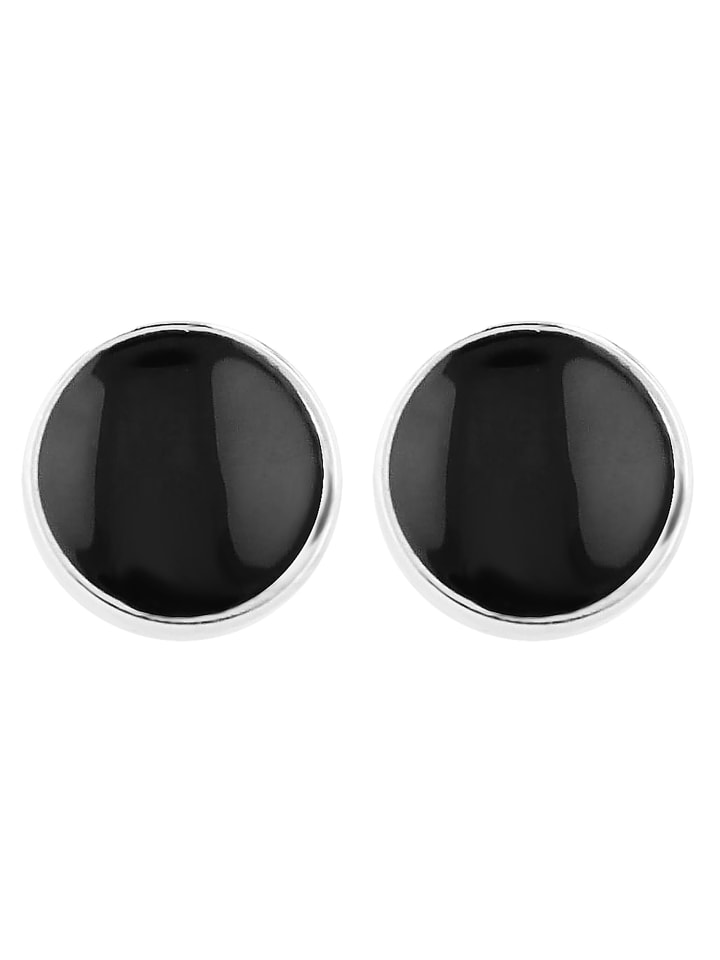 Damen Ohrringe – Ohrstecker aus 925 Silber mit Emaille in silber