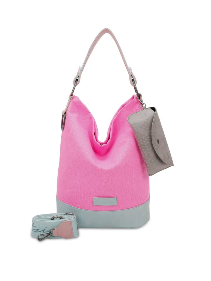 Izzy07 Olga Canvas Schultertasche 27 cm neon pink