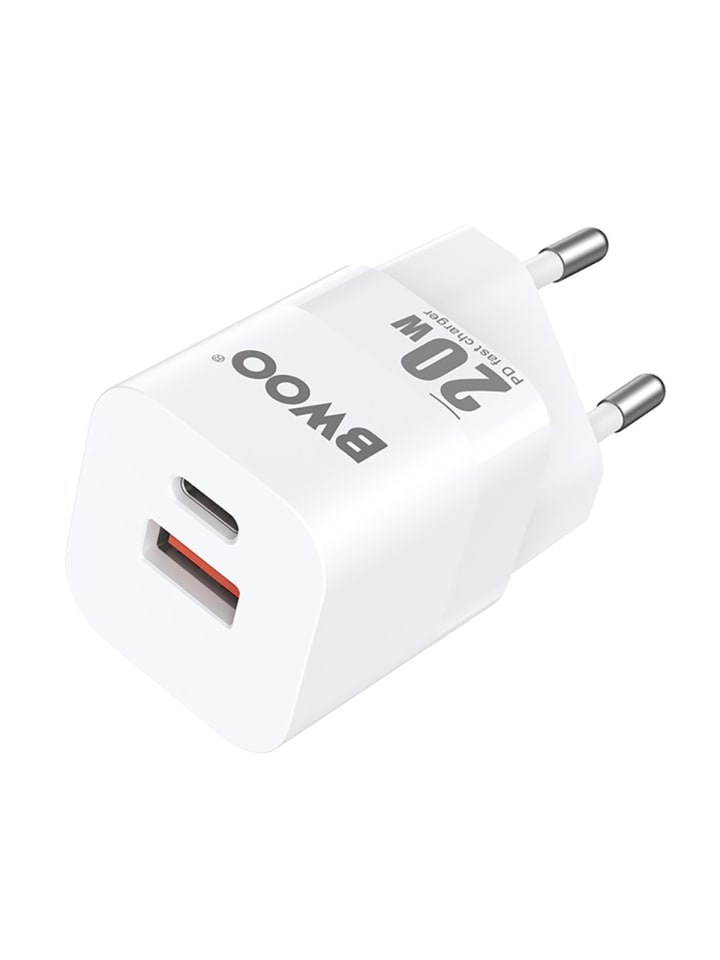 BWOO CDA156 PD Wandladegerät 1x USB-C 1x USB 20W weiß