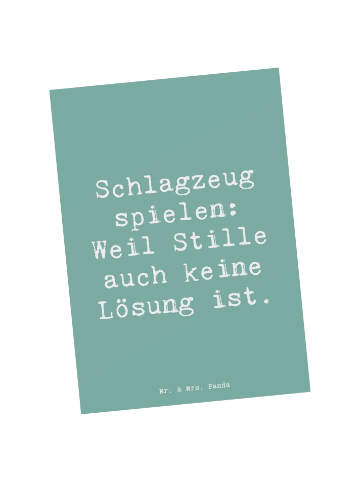 Postkarte Spruch Schlagzeug Magie mit Spruch in Meeresbrise