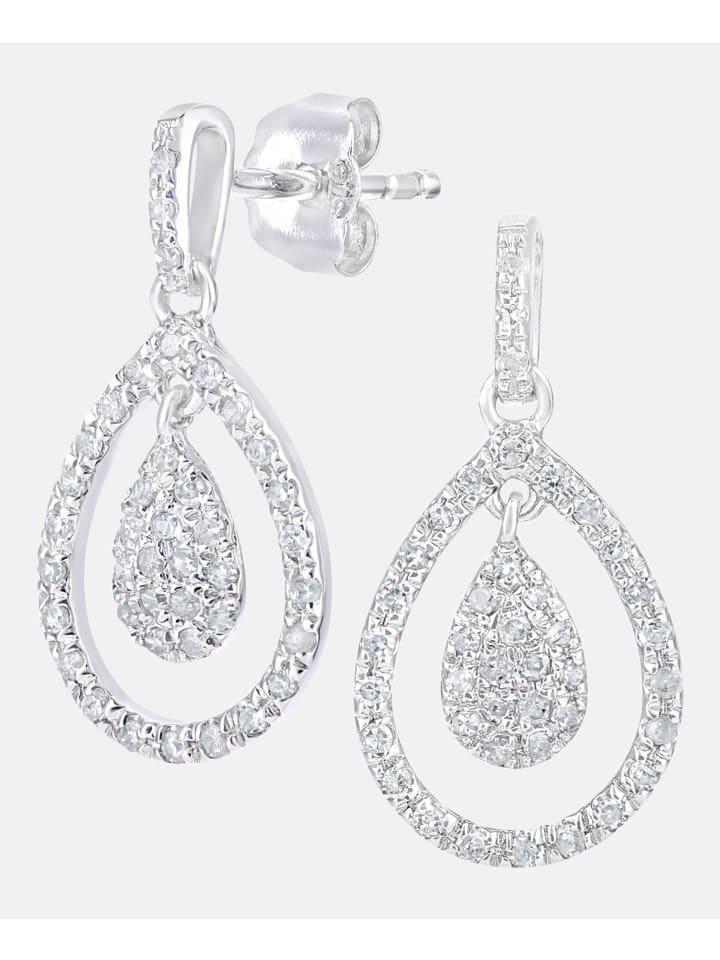 Ohrhänger aus 375 Weißgold mit Diamant