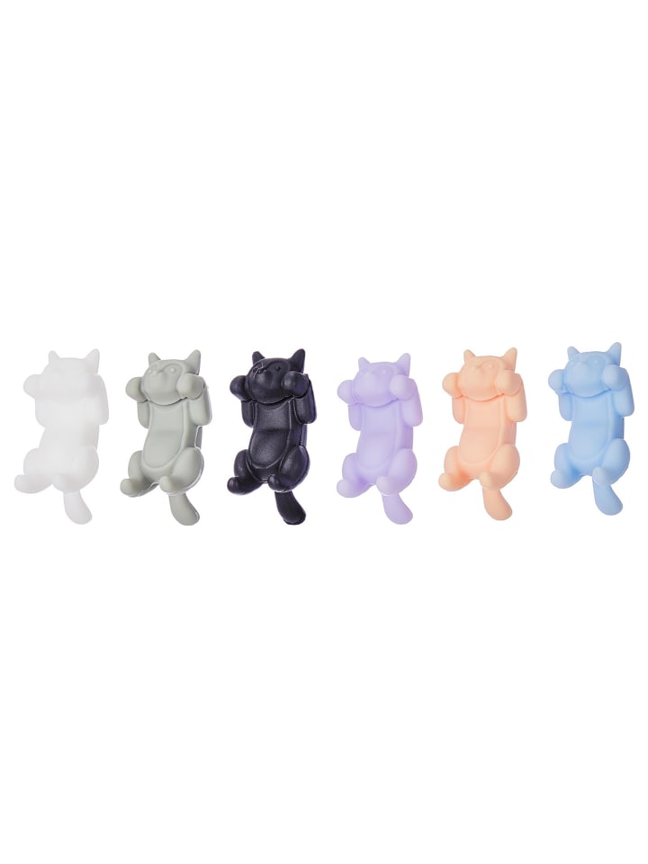 Butlers Glasmarker MY DRINK Katze 6er-Set in Multicolor
