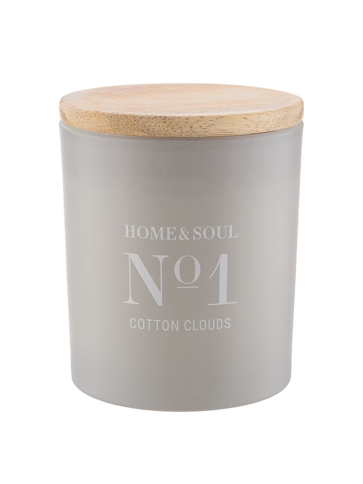 Butlers Duftkerze HOME & SOUL Cotton Clouds in Grau