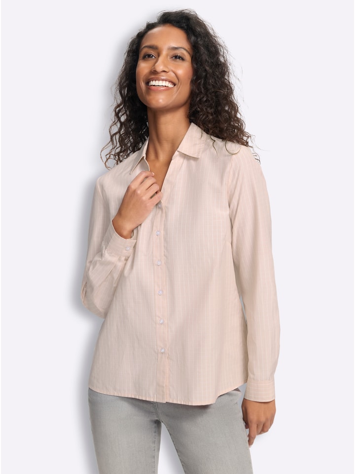 Karo-Bluse in puder-ecru-kariert