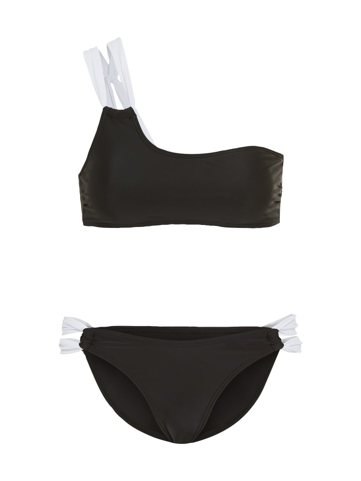Bustier-Bikini in schwarz-weiß