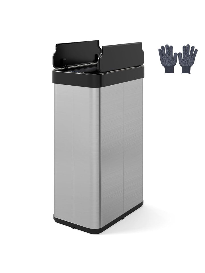 60 L Mülleimer Küche Edelstahl in Silber