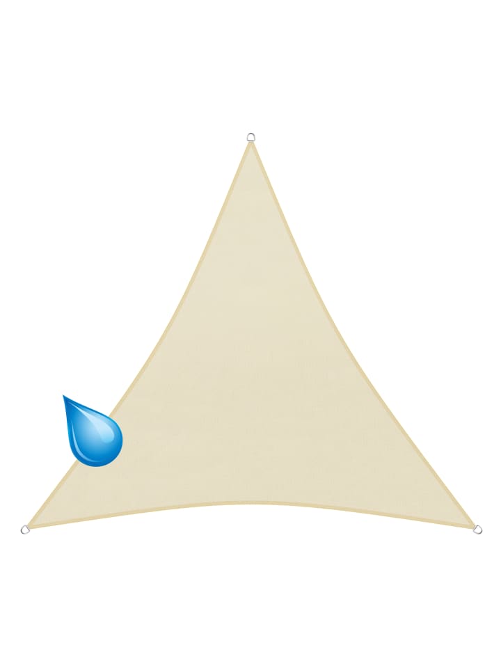 Sonnensegel Hydro, 5 x 5 x 5 m, Dreieck, wasserabweisend, creme in Creme