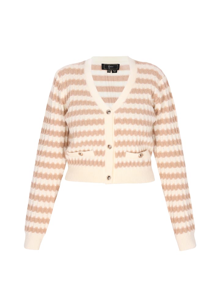 Damen Cardigan in Beige Wollweiss