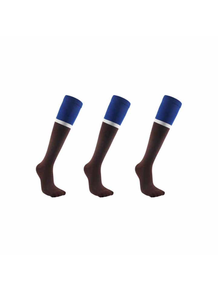 3er-Pack lange Farbblock Socken in Braun