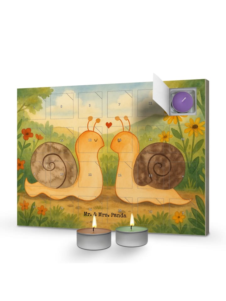 Adventskalender Schnecken Liebe Design ohne Spruch in Weiß