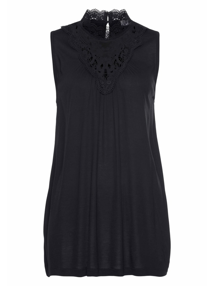 Spitzentop in schwarz