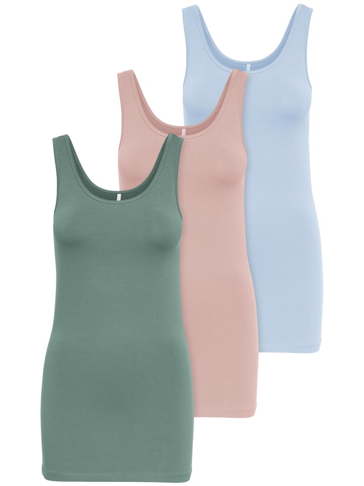 3er-Set New Long Tank Top in Mix 2