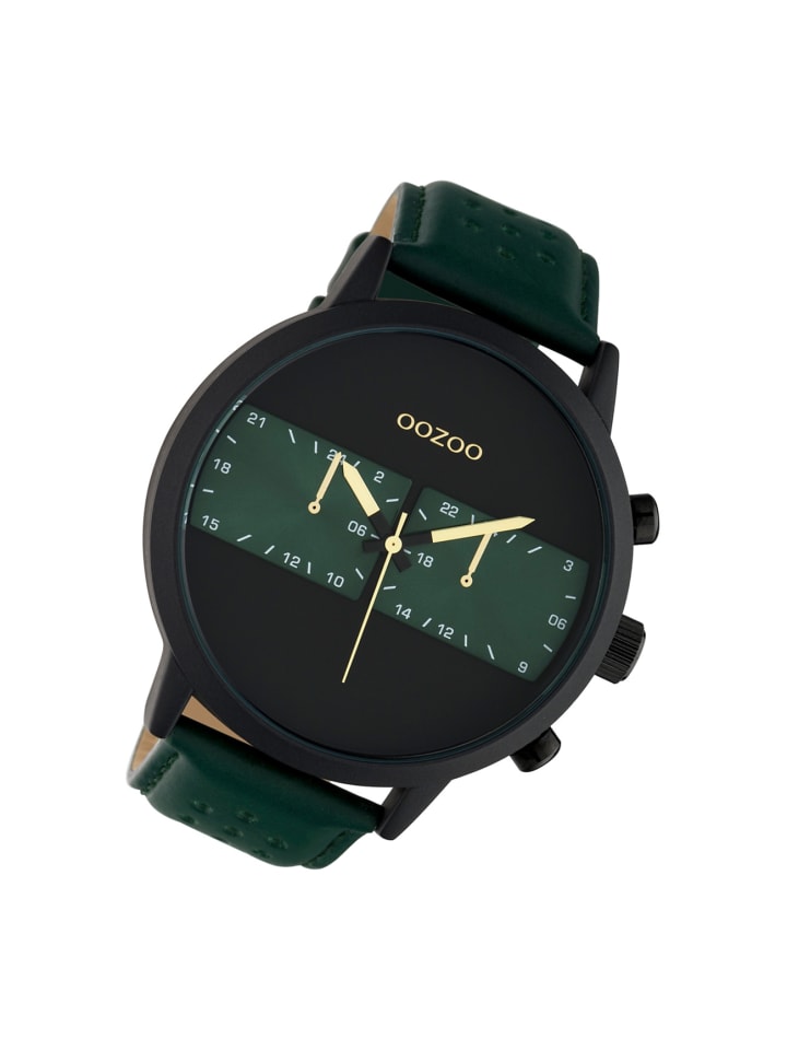 Analog-Armbanduhr Oozoo Timepieces grün extra groß (ca. 50mm)