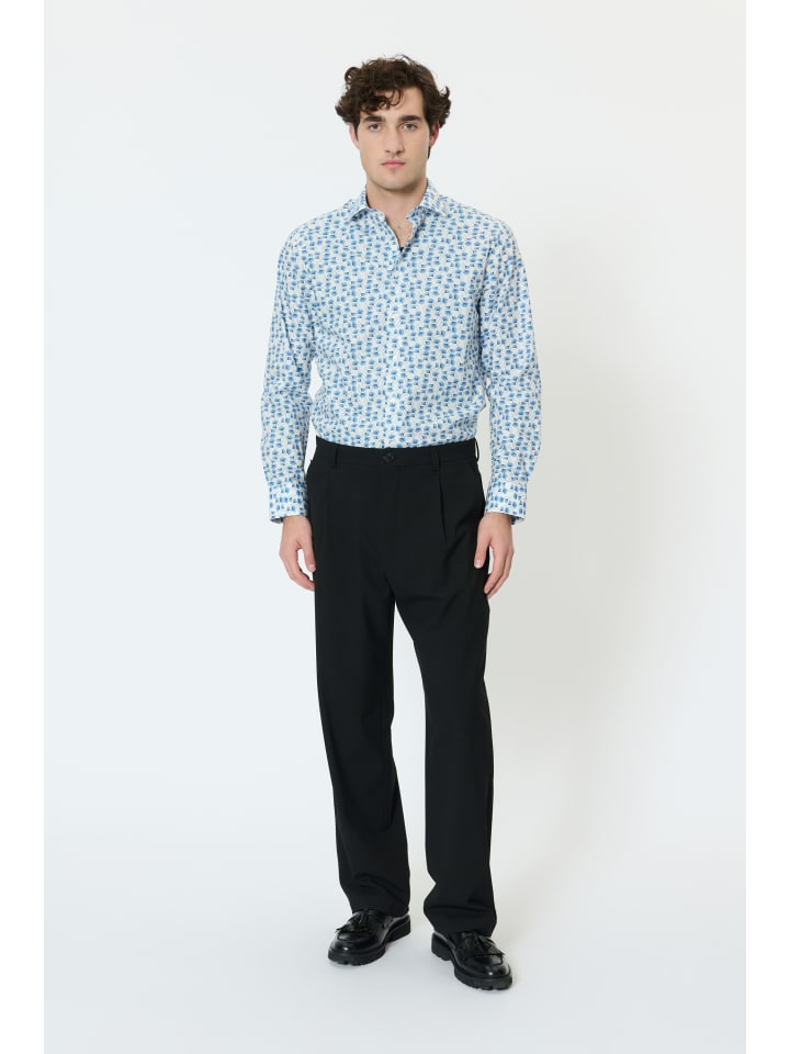 Langarm - Hemd MAmarc Gerade Passform in Chambray Blue