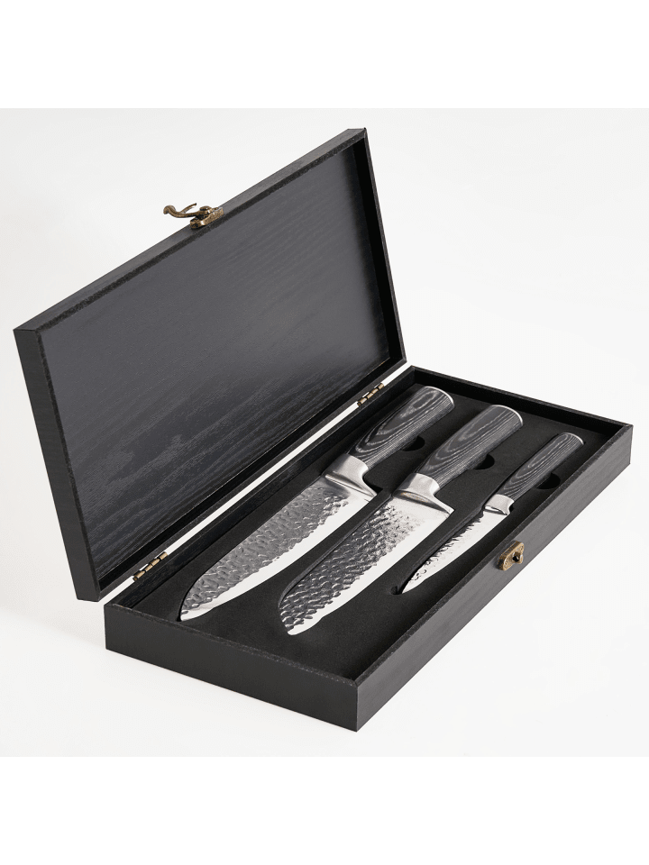 4-tlg Küchenmesser-Set KASHIWA in Schwarz