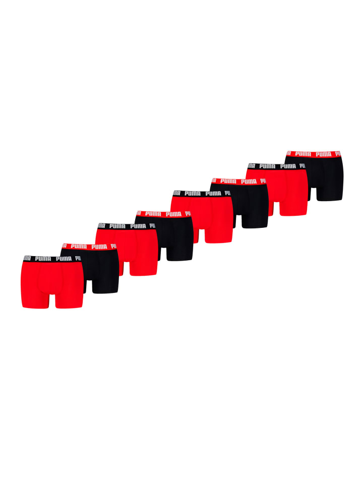 Boxershorts PUMA MEN EVERYDAY BASIC BOXERS 8P in Black/Red