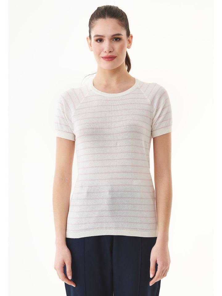 T-Shirt "WOR15585" in Cremeweiß/Zartpink