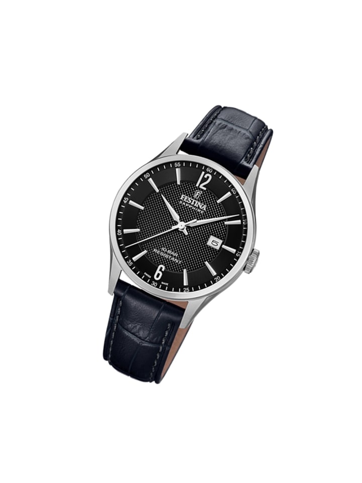 Analog-Armbanduhr Festina Swiss Made schwarz groß (ca. 40mm)