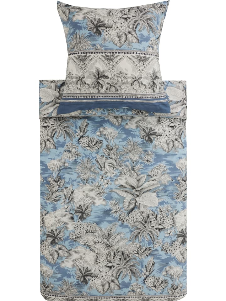 Fein Satin Bettwäsche Boboli in blau