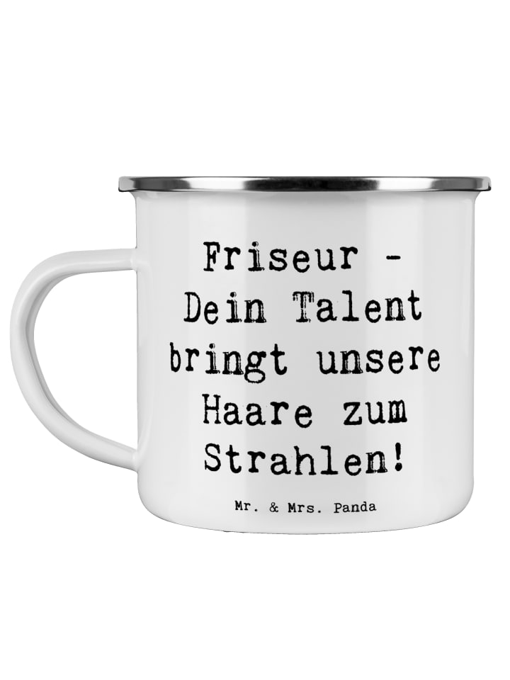 Kaffeebecher Spruch Friseur Talent mit Spruch in Weiß