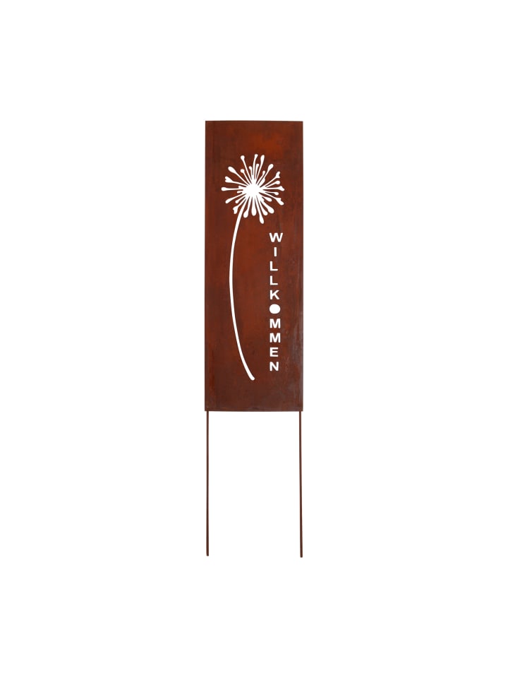 Gartenschild Rost Pusteblume in Braun